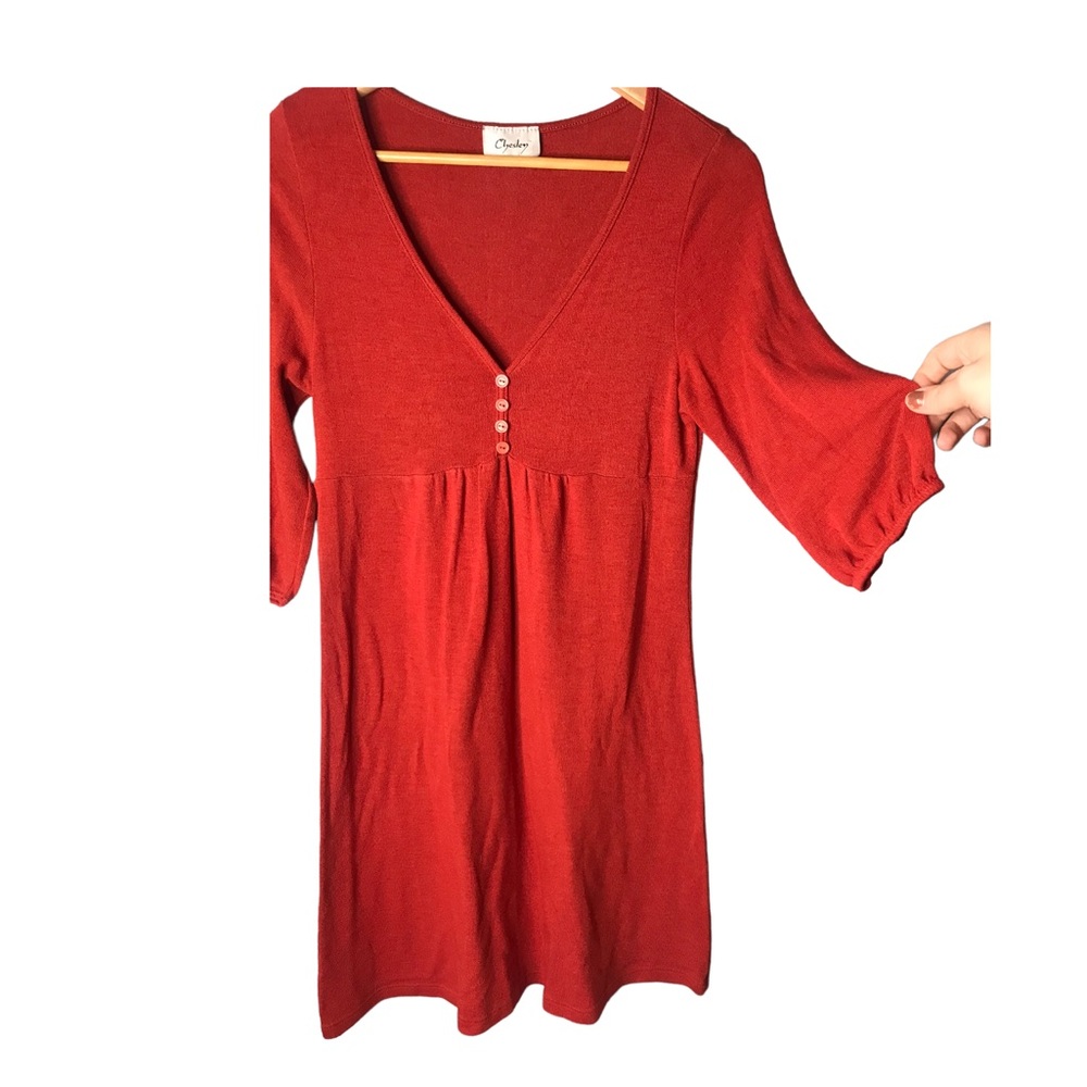 Chesley | Orange red Half sleeve babydoll dress •